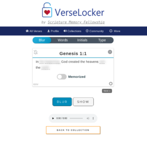 VerseLocker blur page example for Genesis 1:1